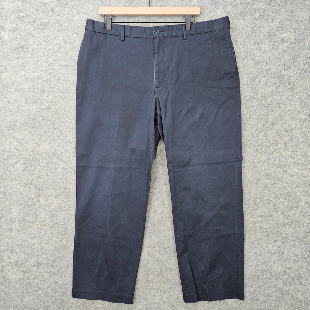 Savane Chino Pants Mens 38x29 Navy Blue Straight Leg Stretch Cotton Blend Church